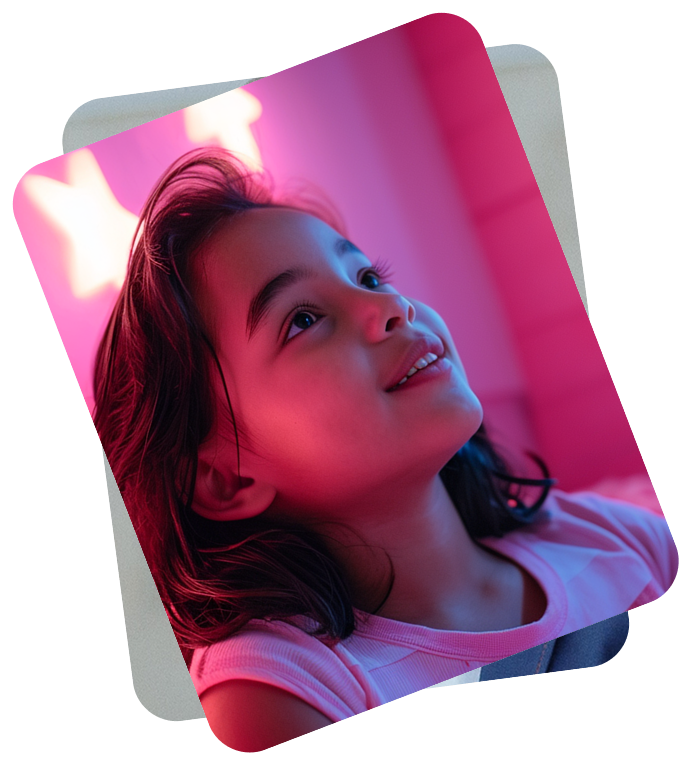 Girl pink light